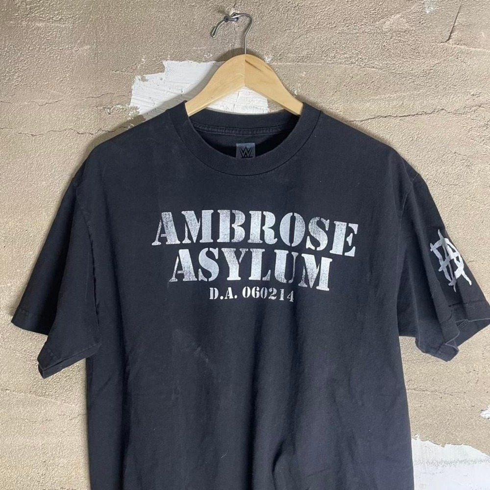 Ambrose Asylum WWE Black Cotton Graphic T Shirt size large